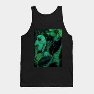 GREEN PARROT MACAW TROPICAL DECO POSTER ART PRINT EXOTIC DRAWING Tank Top